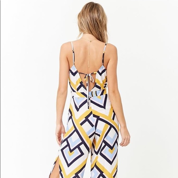Forever 21 Abstract Chevron Jumpsuit S - Picture 3 of 5